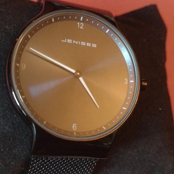 Jenises Black/Blue SS Mesh Band Mens Watch - Picture 1 of 3